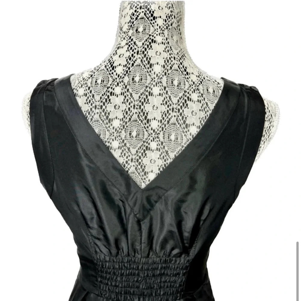 Bebe silk beaded bubble hem mini dress in black - size XS - Picture 6 of 15